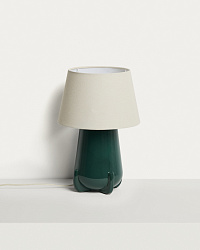 Настольная лампа Odra из зеленой керамики с глянцевой отделкой