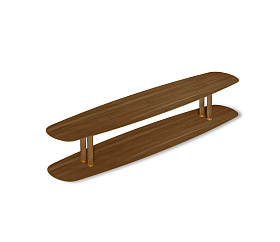 Журнальный столик Axis орех/латунь