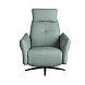 Вращающееся кресло-реклайнер 5174 из бирюзово-зелёной кожи