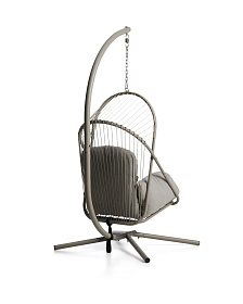 Подвесное кресло Livadi из стали и веревки бежевого цвета