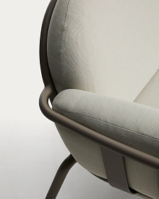 Уличный 3-х местный диван Joncols из алюминия цвета таупе, 225 см