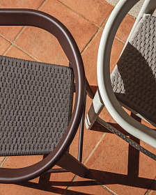 Уличный стул Erice из алюминия и шнура коричневого цвета