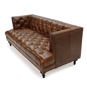 Кожаный диван в винтажном стиле Elkan