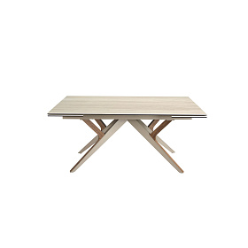 Раздвижной обеденный стол 1155 из керамики, стали и шпона ореха