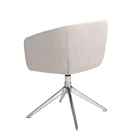 Поворотное кресло 4133/A172 из светло-серой ткани