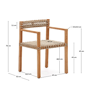 Giverola Стул из массива тикового дерева 
