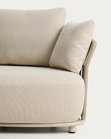 Уличный модульный диван Osani из алюминия экрю и веревки цвета таупе 274 см