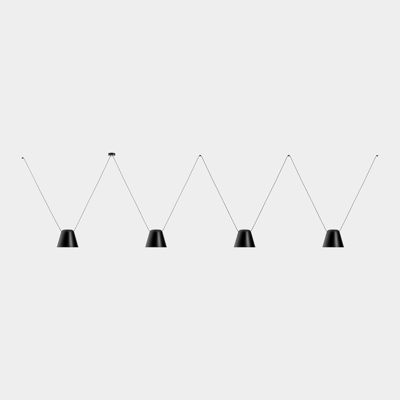 Люстра Attic 120 см 4L коническая черная