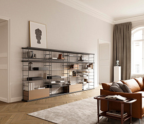 Стеллаж Bost из дерева цвет черный и орех