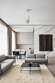 Потолочный вентилятор Eterfan мат. LED белый/прозрачный 128 см