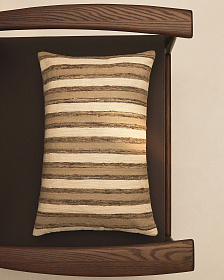 Чехол для подушки Dorevi из жаккарда в полоску цвета экрю 40 x 60 см