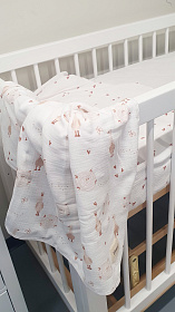 Плед детский Lillaland сердечки/гуси 100/80