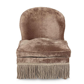 Кресло в стиле ретро Velvet орехово-коричневого цвет