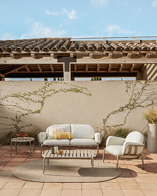 Уличный 2-х местный диван Joncols из алюминия цвета таупе, 164 см