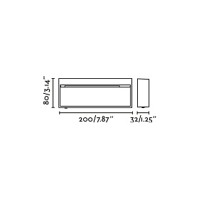 Уличный настенный светильник DUNE APLIQUE RECTANGULAR темно-коричневый 6W 4CCT