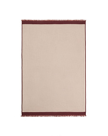 Двусторонний шерстяной плед Orlet бордового и бежевого цвета, 130 x 170 см