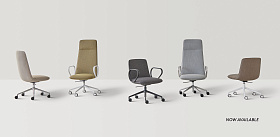 Офисное кресло Kori со средней спинкой и алюминиевым основанием 