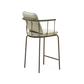 Salguer Барный стул из веревки и стали окрашенный в коричневый цвет