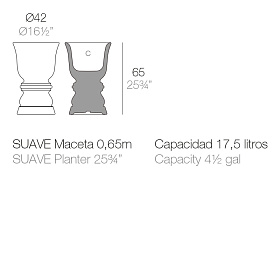 Кашпо Suave Ø42x65