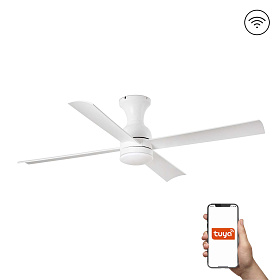 Потолочный вентилятор FRASER Ш1200MM белый 4 PALAS LED 16W TUYA