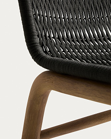 Уличный стул Alipa из массива акации и веревки темно-серого цвета