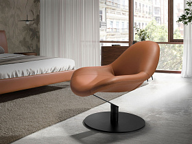 Кресло поворотное 5116/SF991 коричневое из экокожи