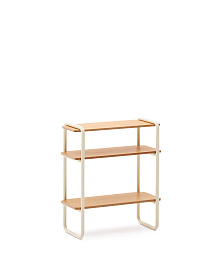 Стеллаж из ясеневого шпона цвета Tinn с бежевой металлической конструкцией, 70 x 60