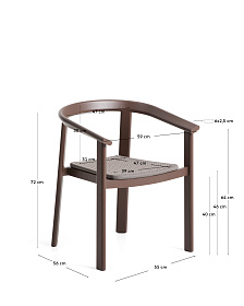 Уличный стул Erice из алюминия и шнура коричневого цвета