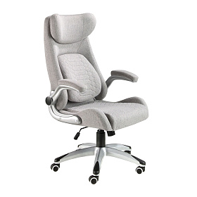 Офисное поворотное кресло 4224 из ткани серого цвета