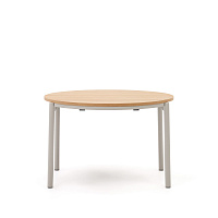 Montuiri раздвижной круглый стол из дубового шпона с серыми ножками
