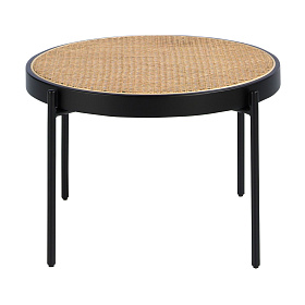 Круглый журнальный столик 2111/TT-S186A из ротанга и стали