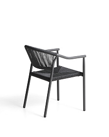 Уличный стул Livadia из серого алюминия и веревки