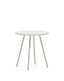 Montjoi Круглый уличный стол из стали с белой отделкой Ø 70 см
