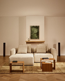 Диван-кровать Marela бежевый шенилл 3-местный с кушеткой слева 236 см