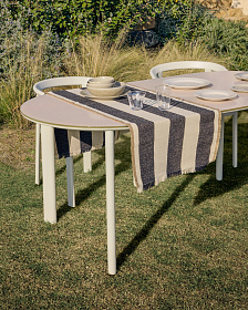 Уличный стол Erice из алюминия и закаленного стекла цвета экрю, 230 x 100 см