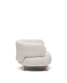 Кресло Luisa из шенилла перламутрового цвета с ножками из массива бука,