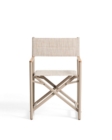 Складной уличный стул Tisno из алюминия и текстиля цвета таупе