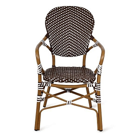 Уличное плетеный стул Anxela с подлокотниками