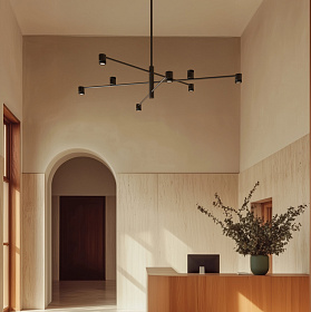 Подвесной светильник Tea XL черный металл/черный мрамор