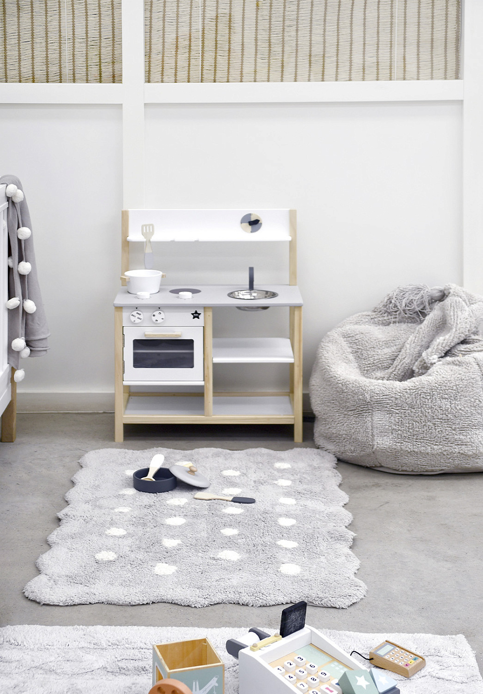 Стираемый ковер MINI Печенька жемчужно-белый 70*100