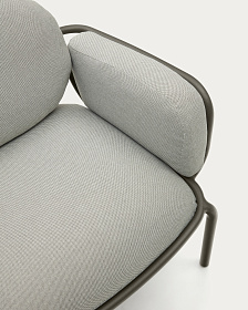 Садовое кресло Joncols серое с зеленой алюминиевой отделкой