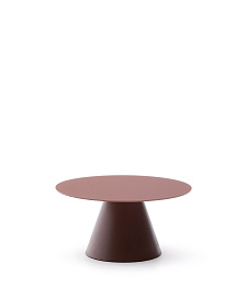 Журнальный столик Wilshire из стекла и стали терракотовый Ø80cm