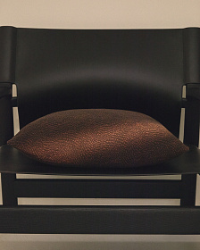 Чехол на подушку Junie из коричневого хлопкового жаккарда 50 x 50 см