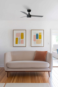 Потолочный вентилятор CRUISER S Ш1060mm черный 3 P алюминий 18W LED CCT DIM