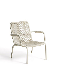 Уличное кресло Salis из алюминия цвета таупе и веревки