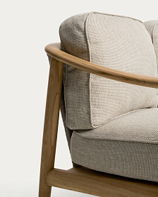 Уличный 2-х местный диван Elunda из тикового дерева и бежевой веревки