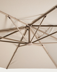 Уличный зонт Noli с алюминиевой конструкцией цвета таупе, 300 x 420 см