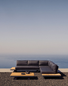 Набор из 5-местного углового дивана и стола Tosqueta из алюминия и массива тикового дерева