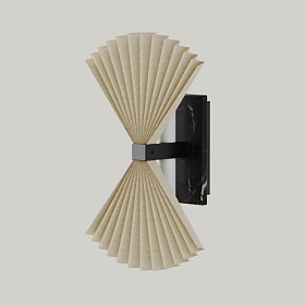 Настенный светильник Hita матовый черный/черный мрамор