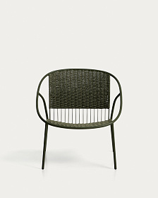Уличное кресло Atrani из оцинкованной стали и зеленой веревки